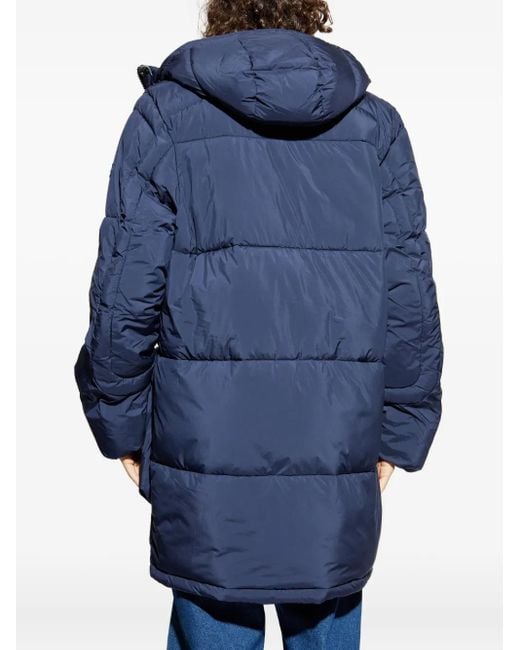 Paul Smith Blue Hooded Padded Parka Coat for men