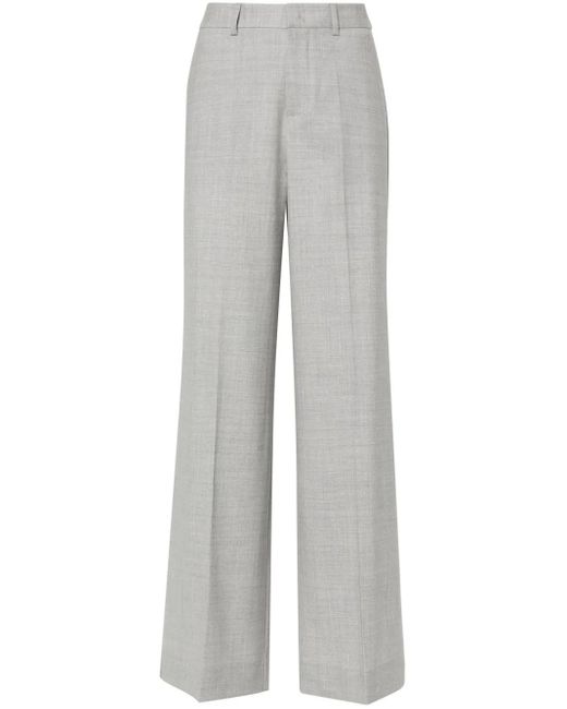 P.A.R.O.S.H. Gray P.A.R.O..H. Lillie Pressed-Crease Wide-Leg Pants