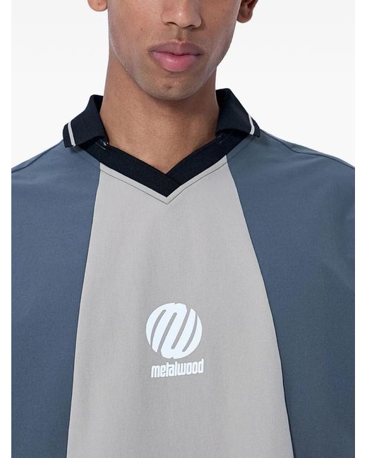 METALWOOD STUDIO Blue V-Neck Sweatshirt for men