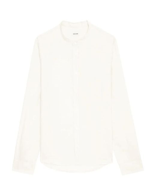 Zadig & Voltaire White Linen-Organic Cotton Shirt for men