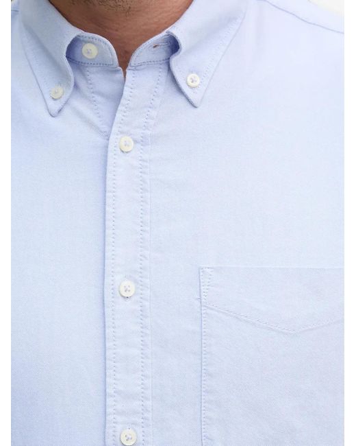 Benetton White Button-Down Chest-Pocket Shirt for men
