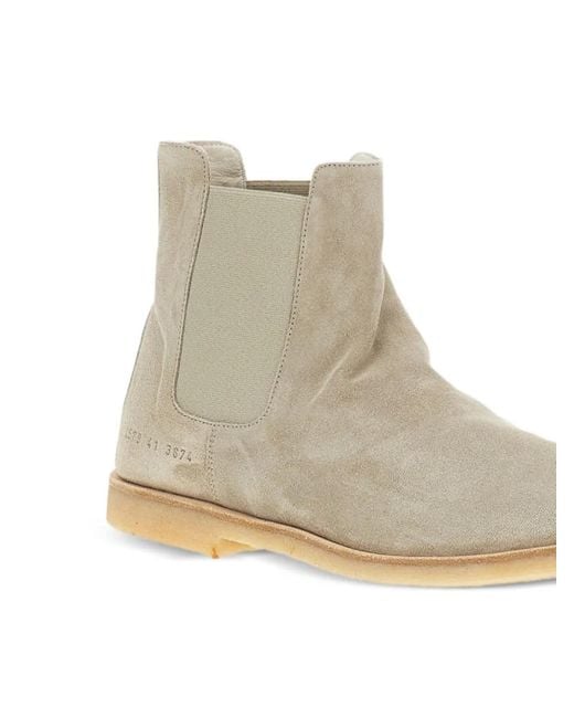 Common Projects Natural Bottines En Cuir À Empiècements Élastiqués for men