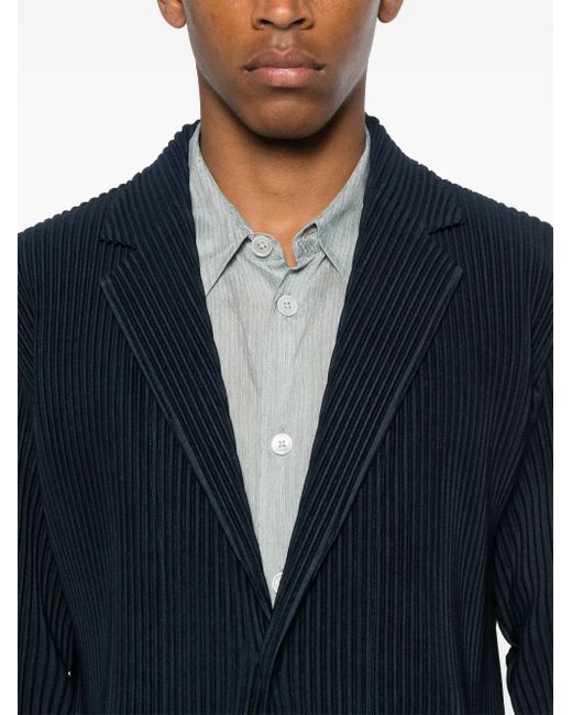 Homme Plissé Issey Miyake Blue Single-Breasted Blazer for men
