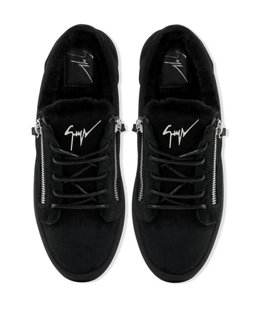 Giuseppe Zanotti Black Side Zip Detail Sneakers for men