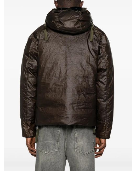 C P Company Black Hooded Drawstring Jacket for men