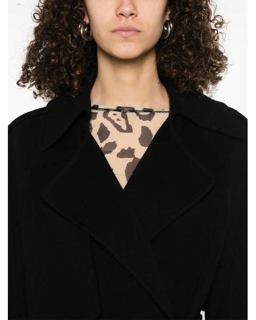 Sportmax Black Coat Fiore