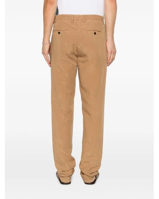 Pal Zileri White Pleated-Front Slim-Fit Chinos for men