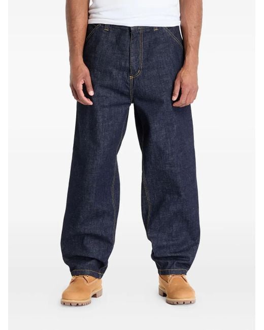 Carhartt Blue Logo-Patch Jeans for men
