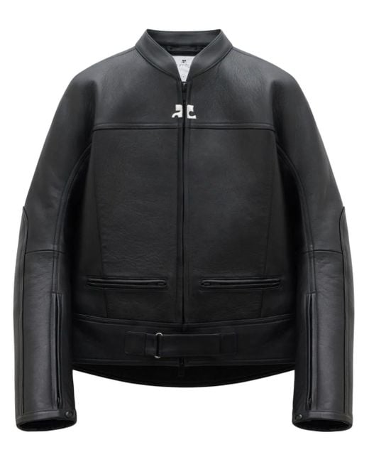 Courreges Black Scuba Leather Jacket