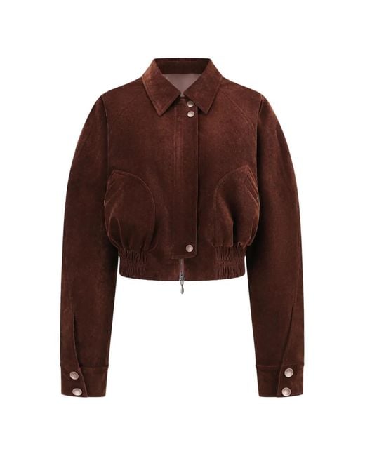 Oude Waag Brown Corduroy Cocoon Cropped Jacket