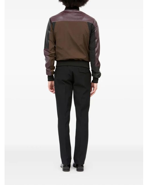 MM6 by Maison Margiela Black Leather-Paneled Bomber Jacket for men