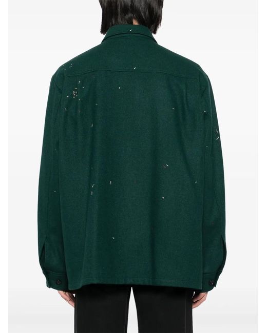 Undercover Green Cross Embroidery Long-Sleeves Shirt for men