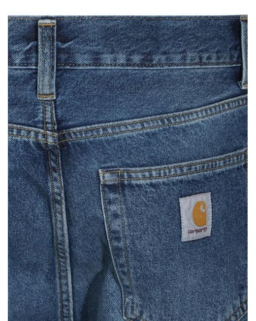 Carhartt Blue Logo-Patch Jeans for men