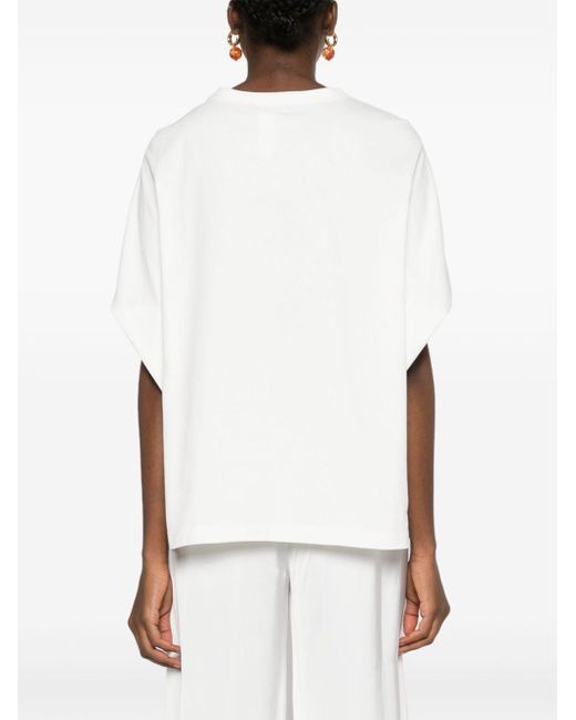 T-shirt en coton à manches courtes Fabiana Filippi en coloris White