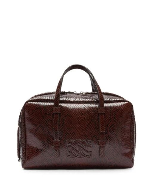 Casadei Brown Bigli Tote Bag Mit Python-Print
