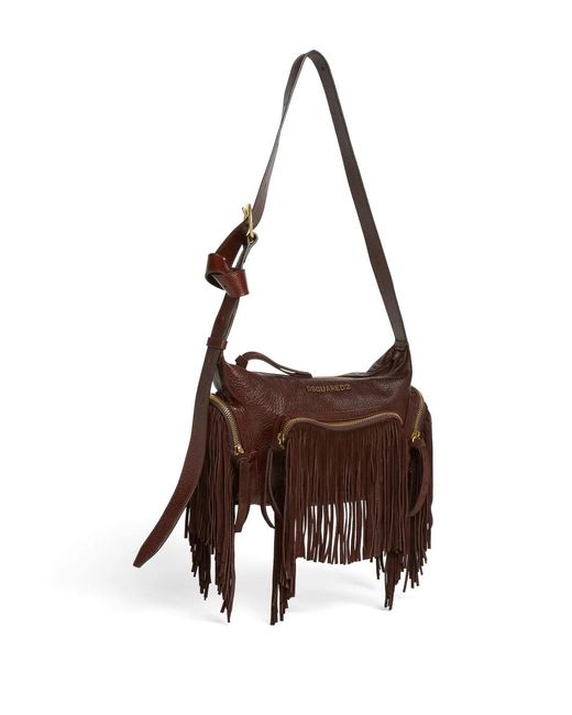 DSquared² Brown Leather Shoulder Bag