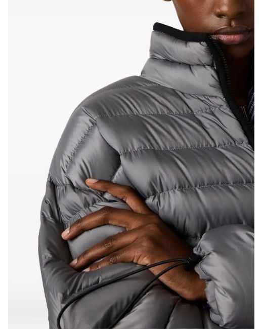 Miu Miu Gray Wattierte Jacke Mit Kordelzug