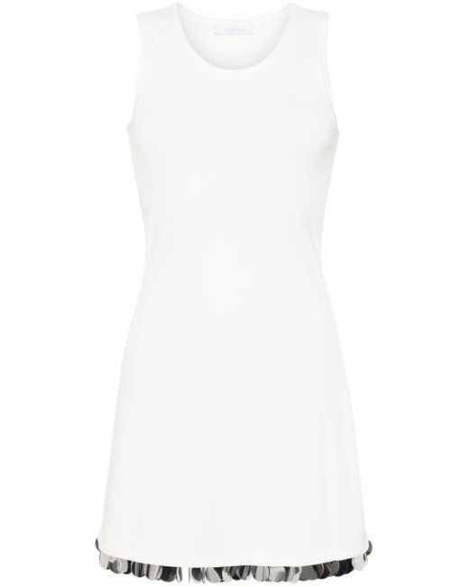 Rabanne White Paillete-detail Dress