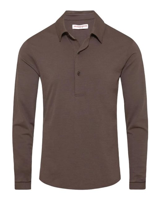 Orlebar Brown Sebastian Poloshirt aus Merinowolle in Brown für Herren