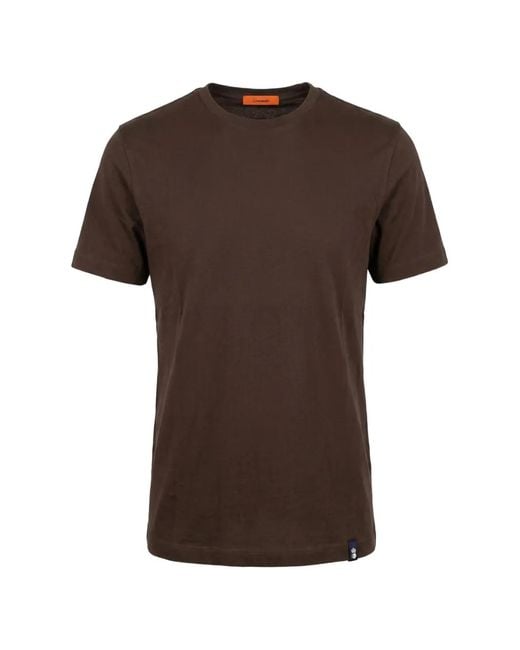 Drumohr Brown Crew-Neck T-Shirt for men
