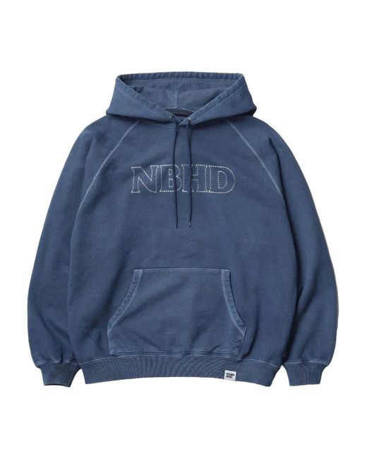 Neighborhood Blue Logo-Graphic Hoodie for men