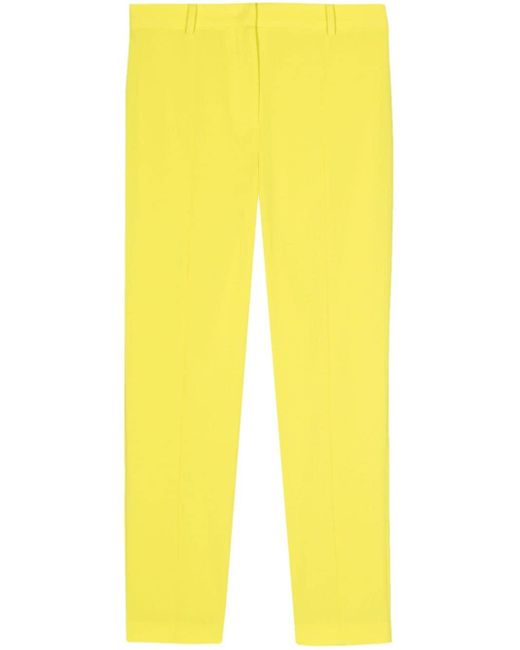Patrizia Pepe Yellow Crepe Tapered Trousers