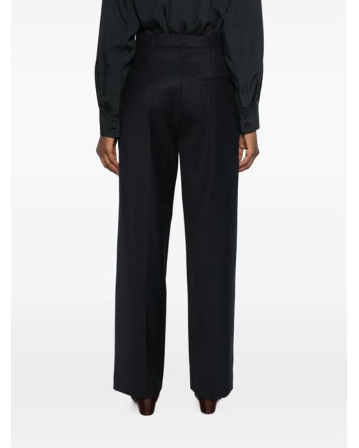 Tela White Pleated Wide-Leg Trousers