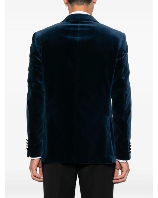 Canali Blue Velvet Blazer for men