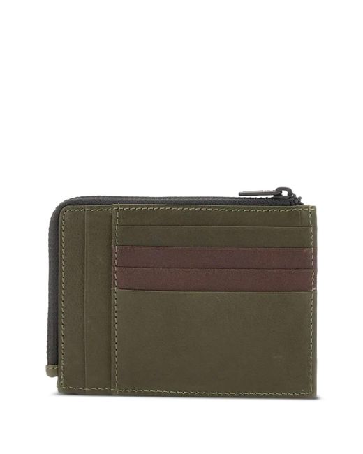 Piquadro Green Zip-Around Cardholder for men
