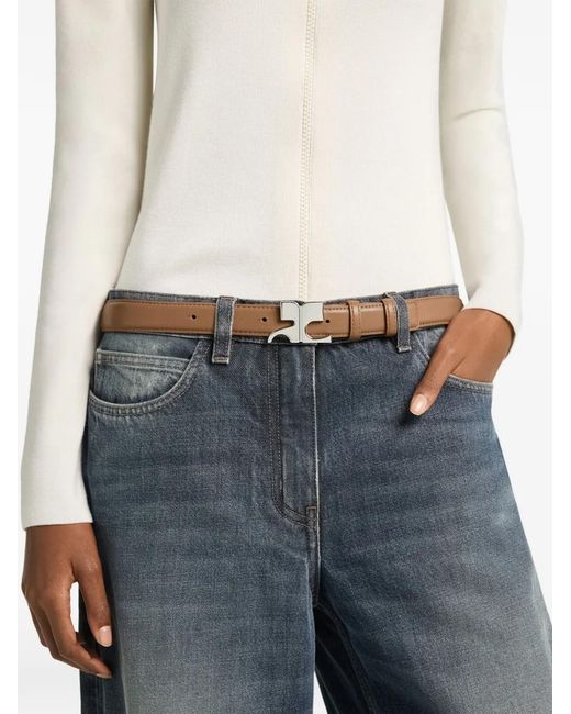 Courreges White Ac Logo-Plaque Belt