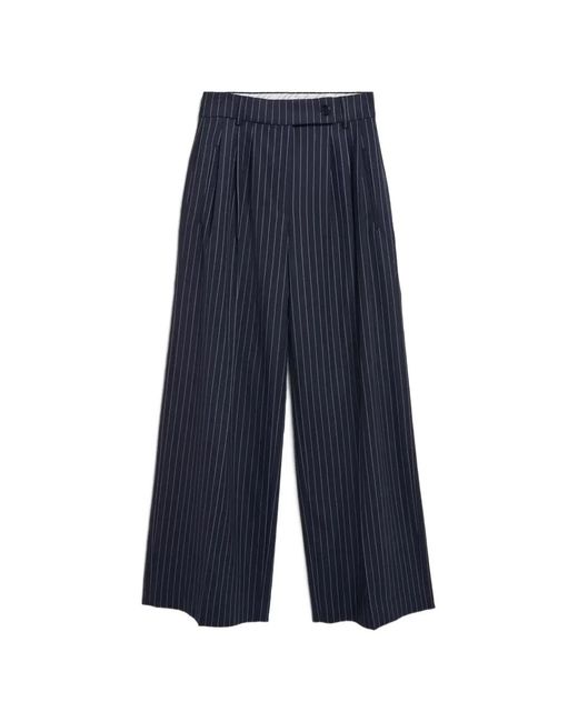 ARMEDANGELS Blue Kaayua Pinstripe-Pattern Trousers