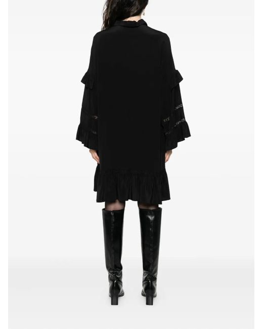P.A.R.O.S.H. Black Kleid Mit Rüschen