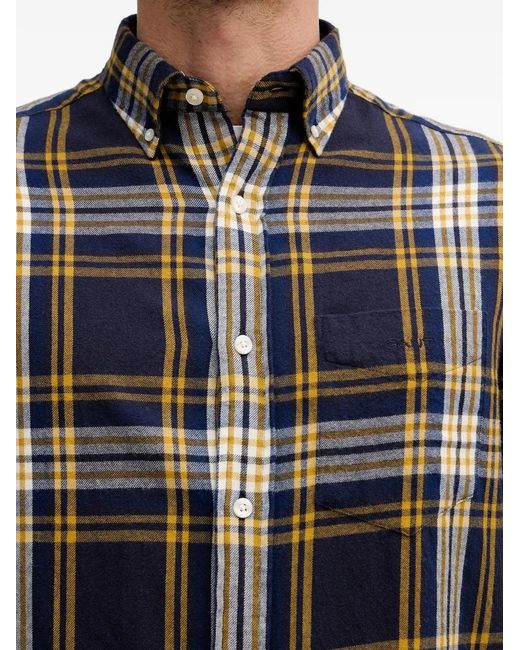 Gant Black Windblown Checked Pocket Shirt for men