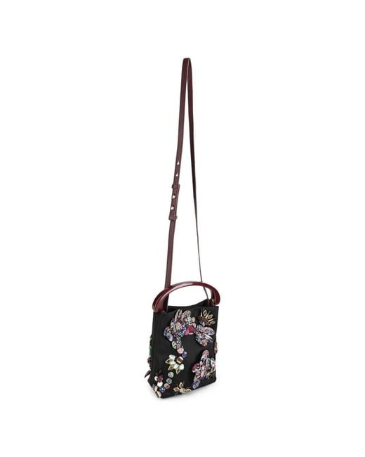 Dries Van Noten Black Micro Embroidered Bag