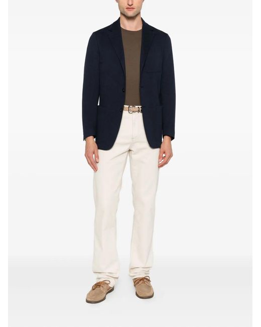 Canali Blue Patch-Pocket Two-Button Blazer for men