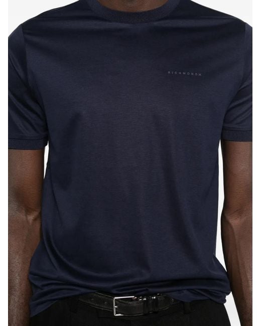 John Richmond Blue Logo-Detail T-Shirt for men