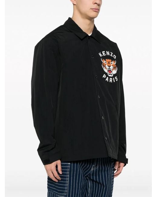 Giacca impermeabile con stampa di KENZO in Black da Uomo