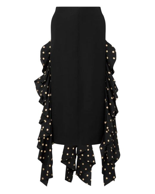 Moschino ポルカドット ラッフルスカート Black