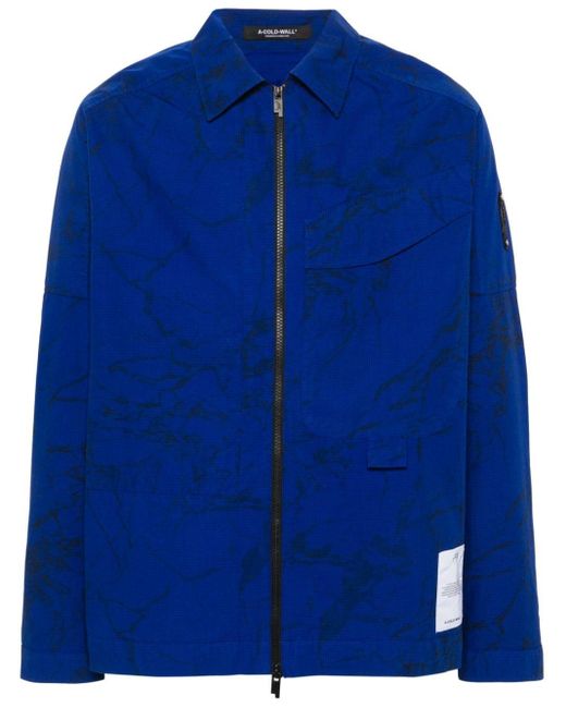 A_COLD_WALL* Blue Logo-embroidered Ripstop Overshirt for men
