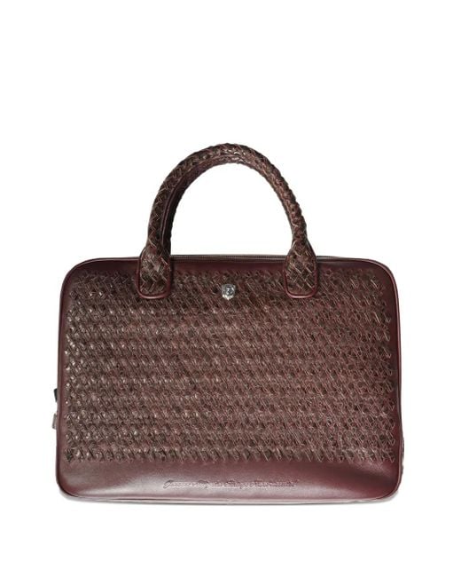Lardini Brown Laptoptasche Mit Webmuster