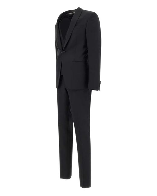 Corneliani Black Wool Suit for men