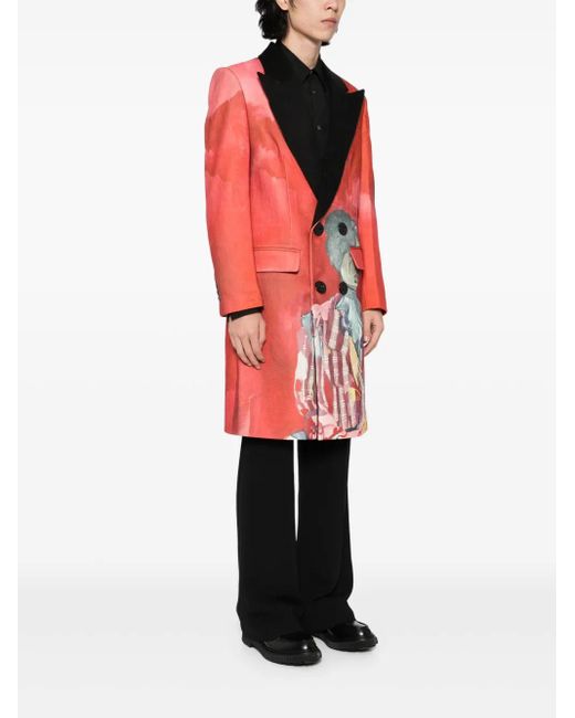 Kidsuper Red Watercolor Girl Coat for men