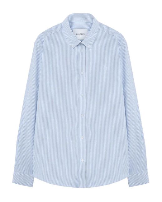 メンズ Les Deux Konrad ストライプ シャツ Blue