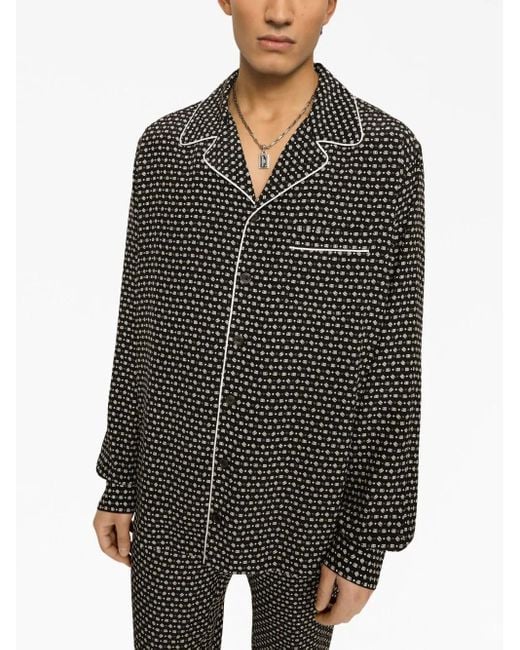 メンズ Dolce & Gabbana Dgプリント シルクシャツ Black