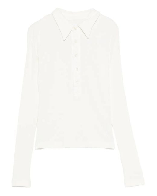Citizens of Humanity White Long-Sleeve Polo Top