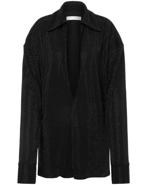 Philosophy Di Lorenzo Serafini Black Rhinestone Embellished Blouse