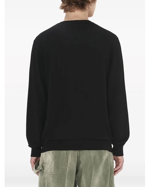 J.W. Anderson Black Logo-Embroidered Crew-Neck Jumper for men