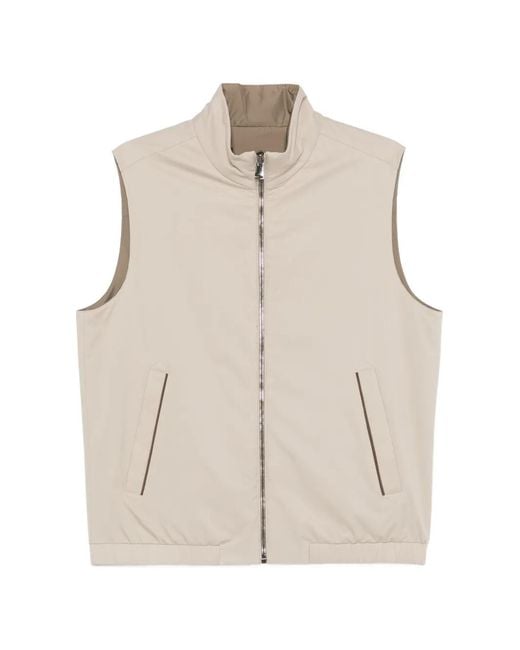 Canali Natural Zip-Fastening Gilet for men