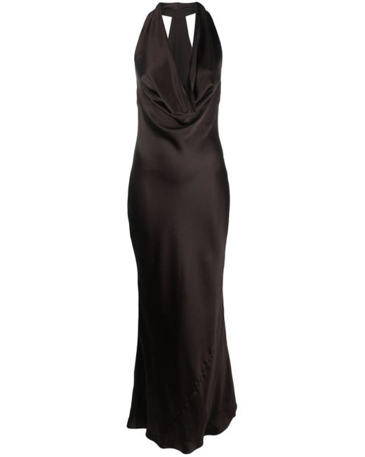 Vestido de fiesta drapeado Norma Kamali de color Black