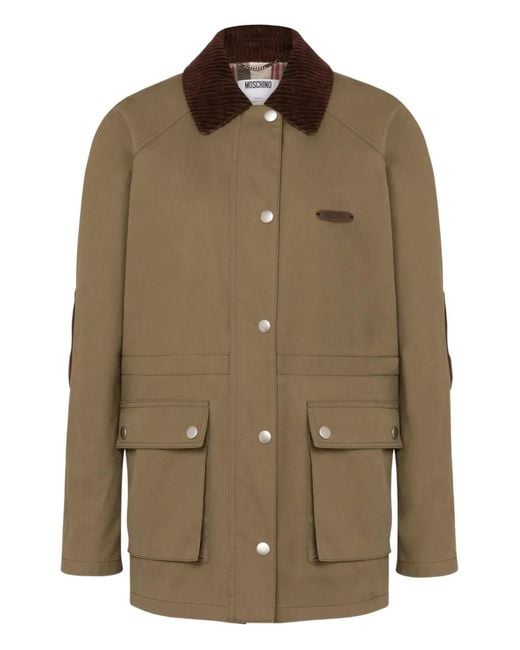Moschino Brown Corduroy-Collar Utility Jacket